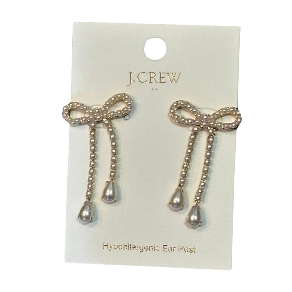 NWT - J. CREW FACTORY Pearl Bow Earrings